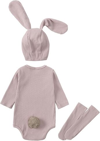 ROYLAMP Rompers My 1st Bunny Outfit Baby Jumpsuit Infant sleeveless Cute Kids Bodysuit With Hat in Kuwait