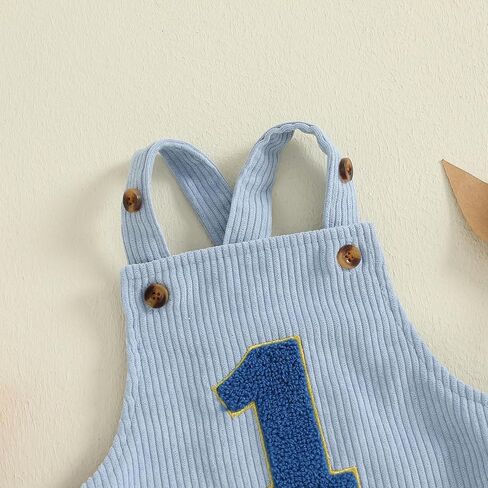 Baby Boy Girl First Birthday Overalls One Year Old 1st Birthday Overall Romper Corduroy 1 Rompers Clothes Outfit in Saudi Arabia