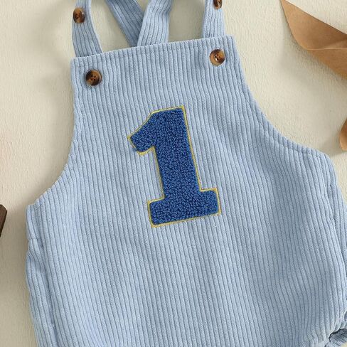 Baby Boy Girl First Birthday Overalls One Year Old 1st Birthday Overall Romper Corduroy 1 Rompers Clothes Outfit in Saudi Arabia