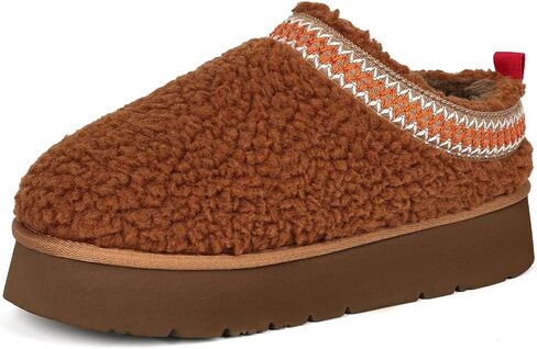 CCF Fuzzy Cute Platform Slippers for Women with Memory Foam Shoes Winter Slippers for Indoor and Outdoor in Kuwait