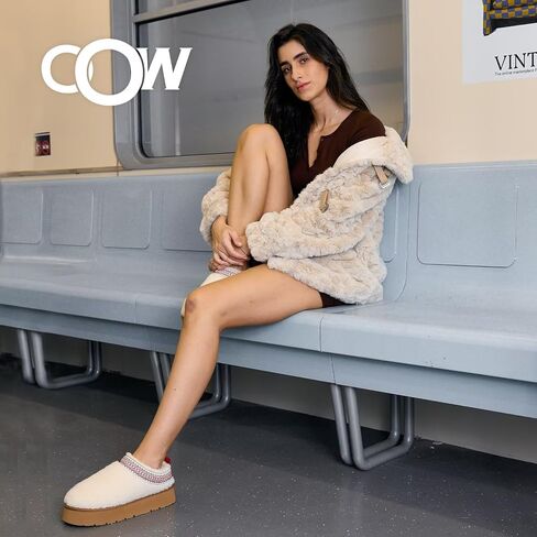 شبشب CCF Fuzzy Cute Platform للنساء مع أحذية من الإسفنج الذكي ونعال شتوية للاستخدام الداخلي والخارجي in Kuwait