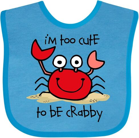 inktastic Too Cute Crab Baby Bib in Saudi Arabia