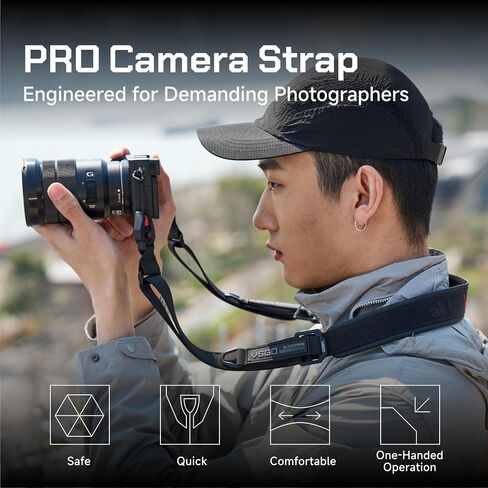 حزام كتف كاميرا VSGO Black Snipe Pro - حزام كاميرا DSLR وحزام كاميرا سريع التحرير، قابل للتعديل ومريح، يناسب DSLR وبدون مرآة in Saudi Arabia