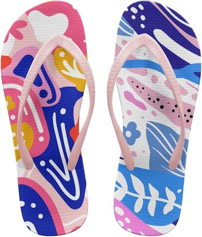 Coloranimal Flip Flops for Women Non Slip Sandals Rainbow Flip Flops Women Casual Summer Beach Thong Sandals Fashion Water Shoes Slippers in Saudi Arabia