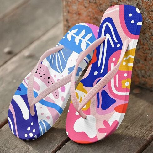 Coloranimal Flip Flops for Women Non Slip Sandals Rainbow Flip Flops Women Casual Summer Beach Thong Sandals Fashion Water Shoes Slippers in Saudi Arabia