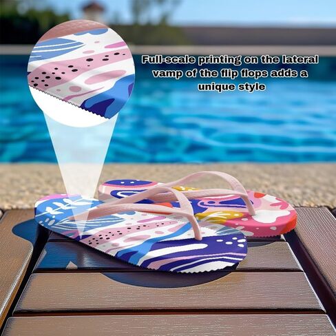 Coloranimal Flip Flops for Women Non Slip Sandals Rainbow Flip Flops Women Casual Summer Beach Thong Sandals Fashion Water Shoes Slippers in Saudi Arabia
