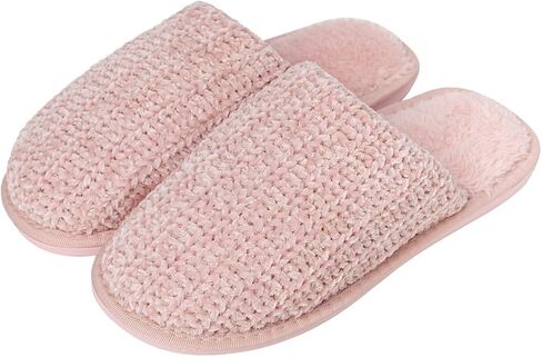 Ultra Soft Plush Women's Knit Slippers Warm Non-Slip Indoors And Outdoor House Shoes in Saudi Arabia