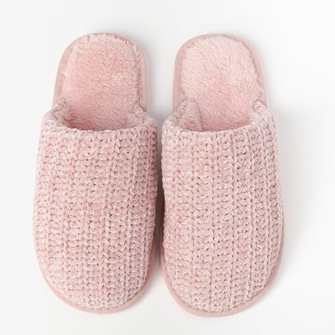 Ultra Soft Plush Women's Knit Slippers Warm Non-Slip Indoors And Outdoor House Shoes in Saudi Arabia