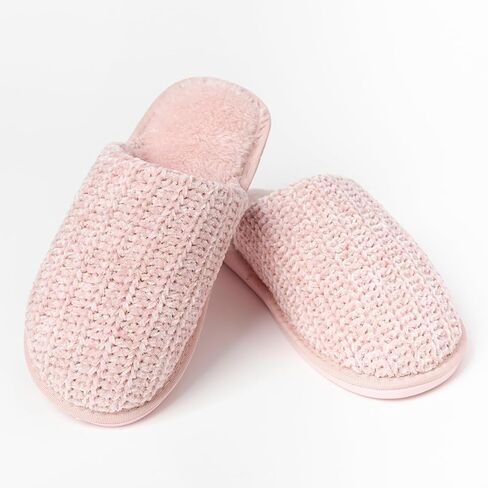 Ultra Soft Plush Women's Knit Slippers Warm Non-Slip Indoors And Outdoor House Shoes in Saudi Arabia