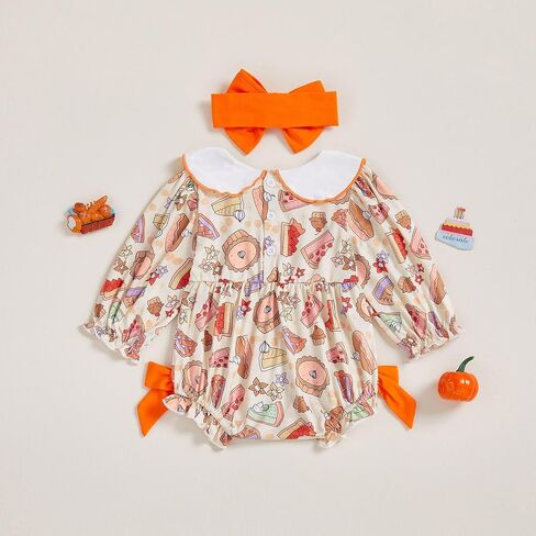 Thanksgiving Baby Girl Outfit My Rolls are Homemade Bubble Rompers | Bows Gingham Smocked Ruffle Bodysuit Headband Long Sleeve Newborn Girl Thanksgiving My Rolls Are Homemade Baby Girl Outfit in Saudi Arabia