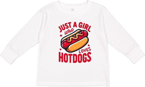 inktastic Just a Girl Who Loves Hot Dogs Toddler Long Sleeve T-Shirt in Saudi Arabia