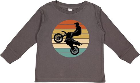 تي شيرت Inktastic Dirt Biking Motocross Retro للأطفال الصغار بأكمام طويلة in Saudi Arabia