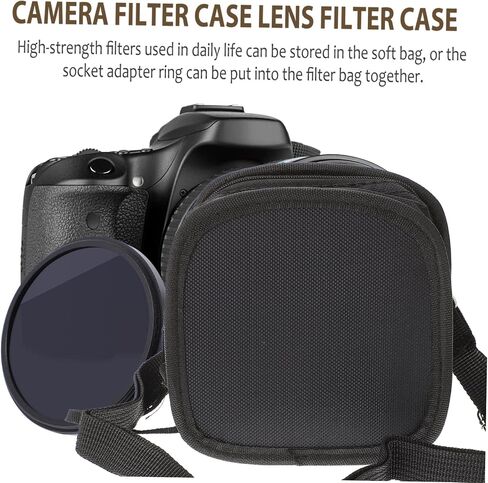 Photography Filter Pouch Portable Lens Filter Case with Removable Inner Bag Multi Pocket Design for Quick Access Compatible with Camera Straps for Professional Photographers in Saudi Arabia