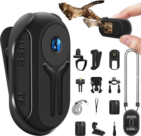 Mini Body Camera 1080P, Small Action Cameras with 0.85''Display Screen, Wearable POV Cam, Helmet Camera for Motorcycle, Hands-Free Body Cam for Cycling Vlogging Travel Pet in Saudi Arabia