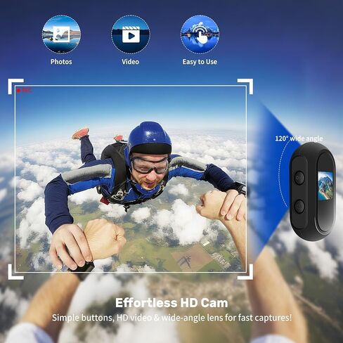 Mini Body Camera 1080P, Small Action Cameras with 0.85''Display Screen, Wearable POV Cam, Helmet Camera for Motorcycle, Hands-Free Body Cam for Cycling Vlogging Travel Pet in Saudi Arabia