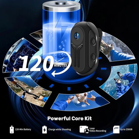 Mini Body Camera 1080P, Small Action Cameras with 0.85''Display Screen, Wearable POV Cam, Helmet Camera for Motorcycle, Hands-Free Body Cam for Cycling Vlogging Travel Pet in Saudi Arabia
