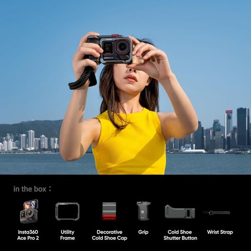 Insta360 Ace Pro 2 Xplorer Bundle Gray - كاميرا أكشن مقاومة للماء بدقة 8K تم تصميمها بالتعاون مع لايكا، مستشعر 1/1.3 بوصة، شريحة AI مزدوجة، إضاءة منخفضة رائدة، صوت فائق للتصوير الفوتوغرافي في الشوارع، بطارية مزدوجة in Kuwait