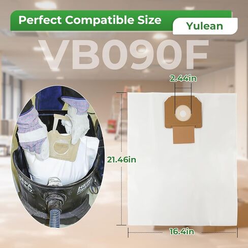 3 Pack VB090F HEPA Vacuum Bags Compatible with Bos-ch 9 Gallon Dust Extractors VAC090A, VAC090AH, VAC090S in Saudi Arabia