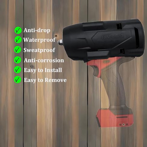 49-16-2967 49162967 حذاء حماية مطاطي مع حلقة احتكاك، متوافق مع Milwaukee M18 Fuel 1/2 في مفتاح ربط عزم الدوران العالي 2967-20 2967-21B 2967-21F 2967-22، غطاء أسود متين (التمهيد فقط) in Saudi Arabia