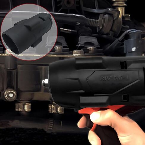 49-16-2967 49162967 حذاء حماية مطاطي مع حلقة احتكاك، متوافق مع Milwaukee M18 Fuel 1/2 في مفتاح ربط عزم الدوران العالي 2967-20 2967-21B 2967-21F 2967-22، غطاء أسود متين (التمهيد فقط) in Saudi Arabia