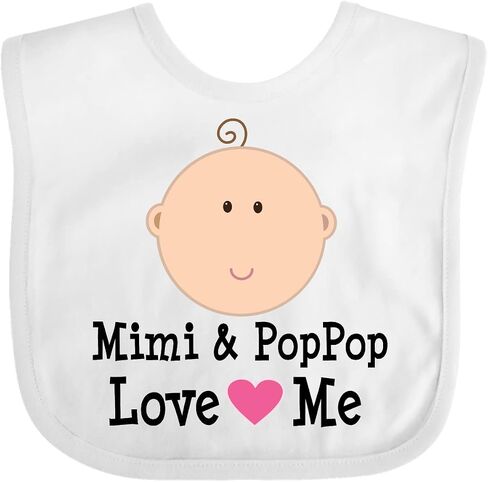 inktastic Mimi and PopPop Love Me Grandchild Baby Bib in Saudi Arabia