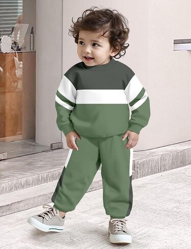 NECIOUS طفل رضيع ملابس الخريف الشتاء اللون كتلة Crewneck البلوز بلوزات وسراويل 2 قطعة وتتسابق 1-5T in Kuwait