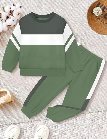 NECIOUS طفل رضيع ملابس الخريف الشتاء اللون كتلة Crewneck البلوز بلوزات وسراويل 2 قطعة وتتسابق 1-5T in Kuwait