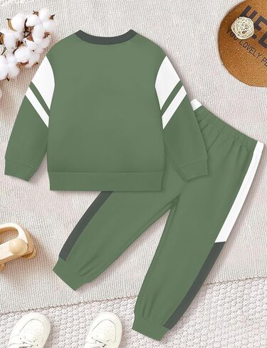 NECIOUS طفل رضيع ملابس الخريف الشتاء اللون كتلة Crewneck البلوز بلوزات وسراويل 2 قطعة وتتسابق 1-5T in Kuwait