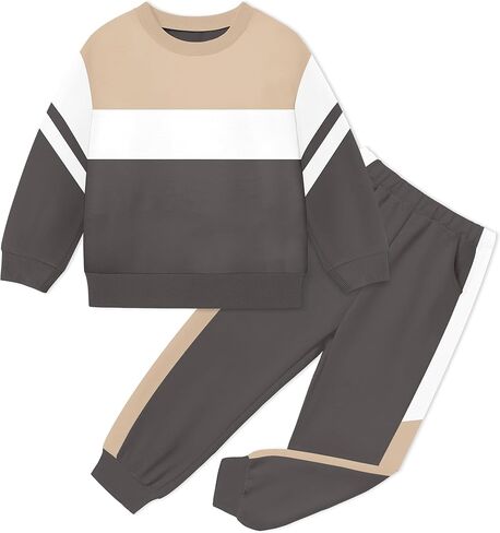 NECIOUS طفل رضيع ملابس الخريف الشتاء اللون كتلة Crewneck البلوز بلوزات وسراويل 2 قطعة وتتسابق 1-5T in Kuwait