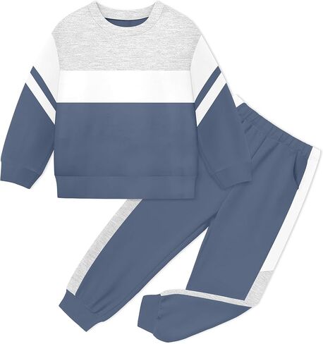 NECIOUS طفل رضيع ملابس الخريف الشتاء اللون كتلة Crewneck البلوز بلوزات وسراويل 2 قطعة وتتسابق 1-5T in Kuwait