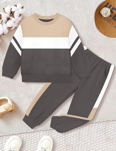 NECIOUS طفل رضيع ملابس الخريف الشتاء اللون كتلة Crewneck البلوز بلوزات وسراويل 2 قطعة وتتسابق 1-5T in Kuwait