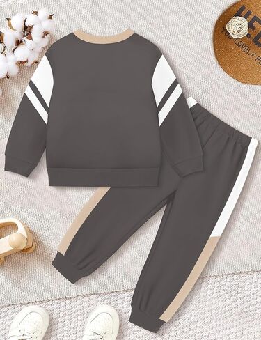 NECIOUS طفل رضيع ملابس الخريف الشتاء اللون كتلة Crewneck البلوز بلوزات وسراويل 2 قطعة وتتسابق 1-5T in Kuwait