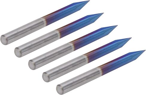 CNC Router Bit for Engraving, 4mm Shank Straight Groove V Bits, 0.3mm Tip 25 Degree, 2 Flutes Tungsten Steel Coated Cutting Bit for MDF Wood Aluminum Acrylic in Saudi Arabia