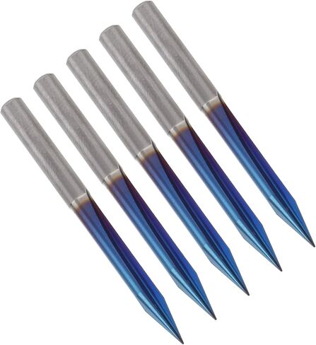CNC Router Bit for Engraving, 4mm Shank Straight Groove V Bits, 0.3mm Tip 25 Degree, 2 Flutes Tungsten Steel Coated Cutting Bit for MDF Wood Aluminum Acrylic in Saudi Arabia