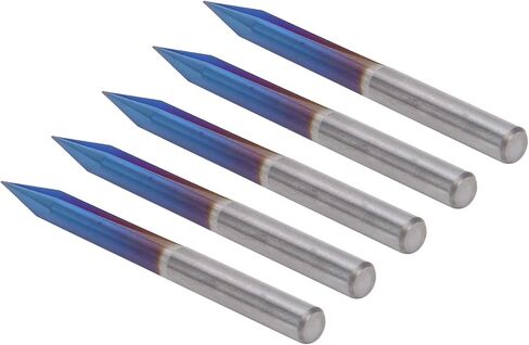 CNC Router Bit for Engraving, 4mm Shank Straight Groove V Bits, 0.3mm Tip 25 Degree, 2 Flutes Tungsten Steel Coated Cutting Bit for MDF Wood Aluminum Acrylic in Saudi Arabia