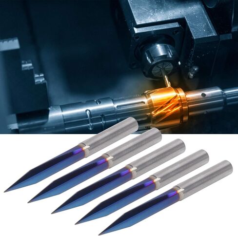 CNC Router Bit for Engraving, 4mm Shank Straight Groove V Bits, 0.3mm Tip 25 Degree, 2 Flutes Tungsten Steel Coated Cutting Bit for MDF Wood Aluminum Acrylic in Saudi Arabia