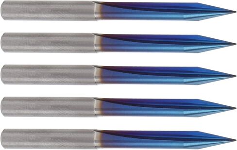 CNC Router Bit for Engraving, 4mm Shank Straight Groove V Bits, 0.3mm Tip 25 Degree, 2 Flutes Tungsten Steel Coated Cutting Bit for MDF Wood Aluminum Acrylic in Saudi Arabia