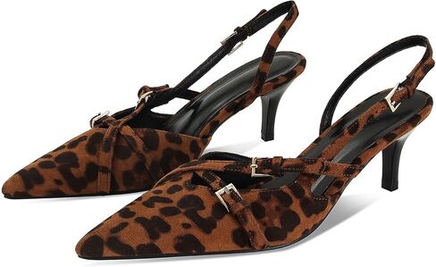 MICIFA Slingback Kitten Heels for Women Pointed Toe Stiletto Heels Slip On Pumps with Buckled Straps Dress Work Pumps Shoes in Saudi Arabia