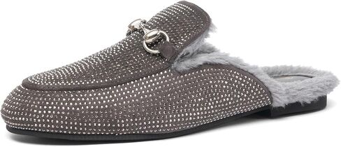 NEWBELLA Women's Faux Fur Lined Mule Slippers - Cozy Slip-On House Shoes with Round Toe, Warm Winter Indoor & Outdoor Shoes for Fall & Winter in Saudi Arabia