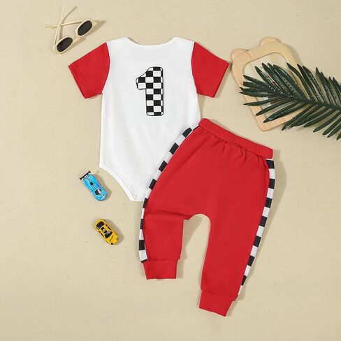 Baby Boy Birthday Outfit Fast One Two Three Four Outfits 1st-4th Race Car Birthdays Clothes Shirt Pants in Saudi Arabia