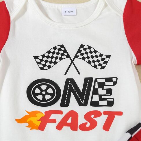 Baby Boy Birthday Outfit Fast One Two Three Four Outfits 1st-4th Race Car Birthdays Clothes Shirt Pants in Saudi Arabia