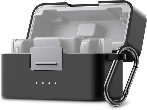 for DJI Mic Mini Charging Case Silicone Scratch-Proof Protective Cover (Black) in Saudi Arabia