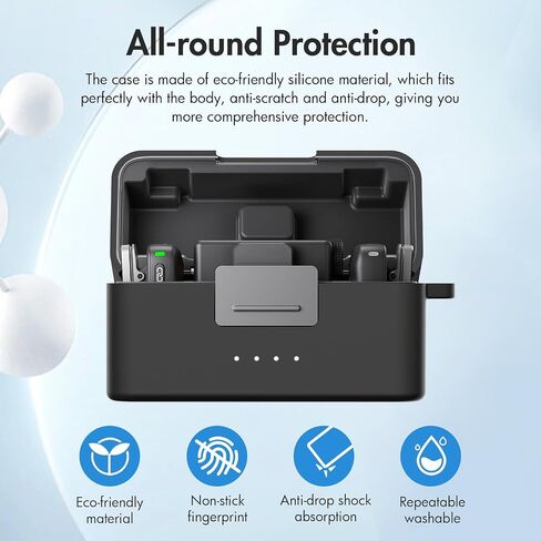 for DJI Mic Mini Charging Case Silicone Scratch-Proof Protective Cover (Black) in Saudi Arabia