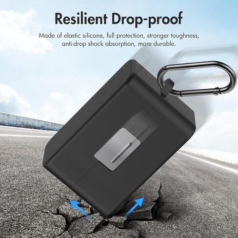 for DJI Mic Mini Charging Case Silicone Scratch-Proof Protective Cover (Black) in Saudi Arabia