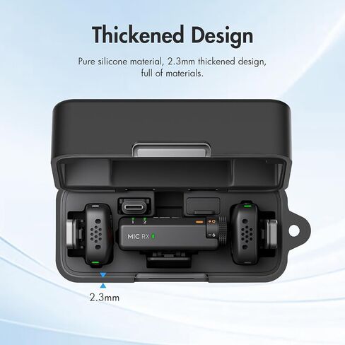 for DJI Mic Mini Charging Case Silicone Scratch-Proof Protective Cover (Black) in Saudi Arabia