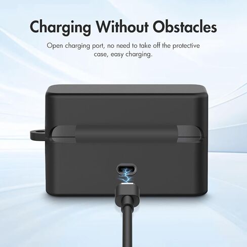 for DJI Mic Mini Charging Case Silicone Scratch-Proof Protective Cover (Black) in Saudi Arabia