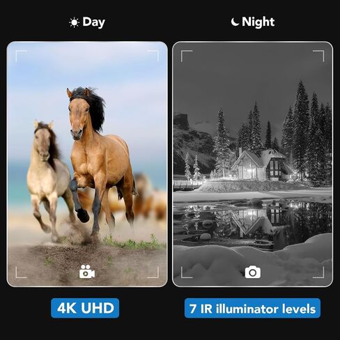 نظارات الرؤية الليلية GTHUNDER، مناظير للرؤية الليلية - فيديو بدقة 4K UHD، صور بدقة 52 ميجابكسل، جهاز تحكم عن بعد في التطبيق، تكبير 10X، شاشة عالية الدقة 4 بوصات، 984 قدمًا، 7 مستويات بالأشعة تحت الحمراء، بطارية 4000 مللي أمبير في الساعة، 32 جيجابايت - مث in Kuwait