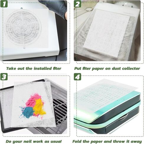 1200 Sheets Nail Dust Collector Filter Paper, Disposable Dust Collector Sheet for Nails Tech Filter Sheet for Nail Vacuum Cleaner Supplies Nails Salon Accessories in Kuwait