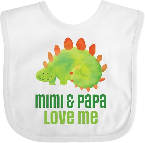 inktastic Mimi and Papa Grandkids Dinosaur Baby Bib in Saudi Arabia