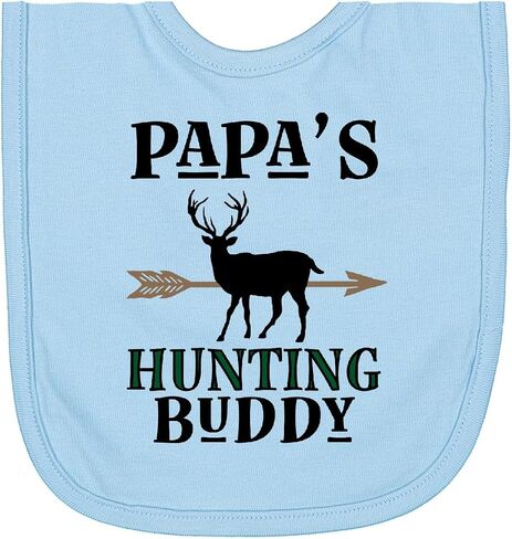 inktastic Papa Hunting Buddy Bow Hunter Outfit Newborn Bib in Saudi Arabia